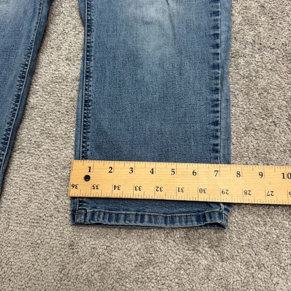 Vintage Y2K 2005 J.Jill Capri Cropped Wide Leg Denim Jeans Womens 8P 28x21 Blue - Picture 12 of 15